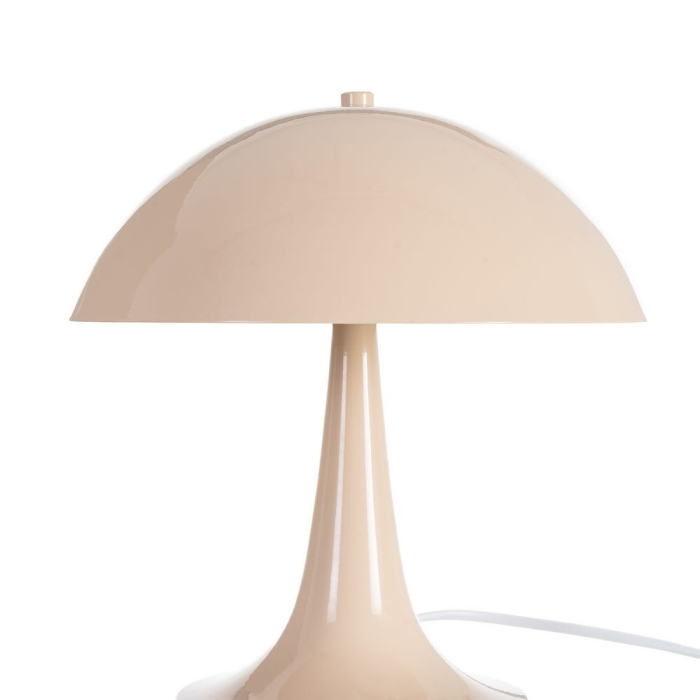 Veioză de masă din metal bej cu abajur hemisferic – fotografie produs principal [3]