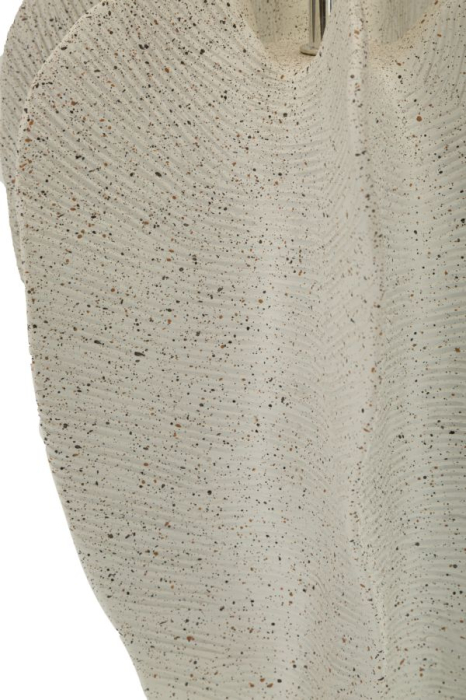 Veioza decorativa crem din polirasina si metal cu abajur textil bej [5]