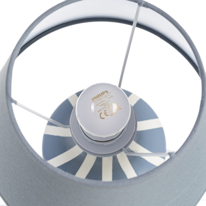 Veioză din ceramică albastră cu abajur textil conic – fotografie produs principal [6]