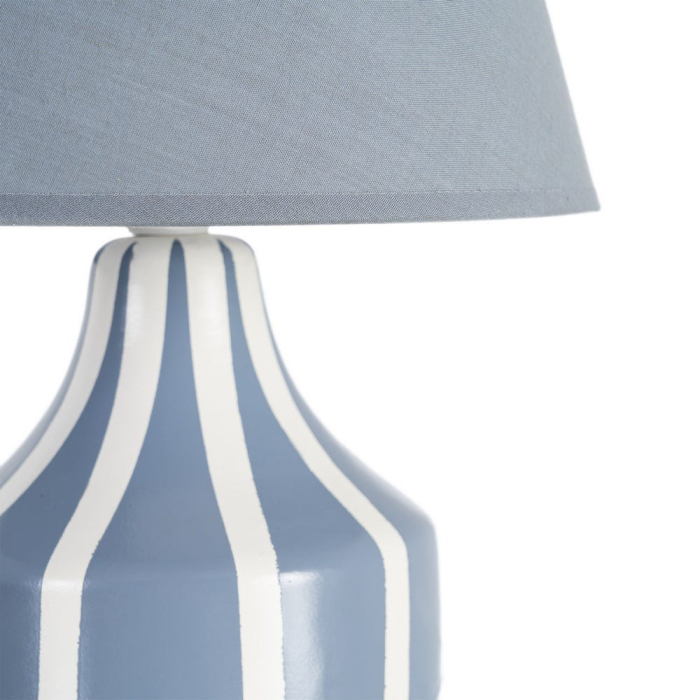 Veioză din ceramică albastră cu abajur textil conic – fotografie produs principal [4]