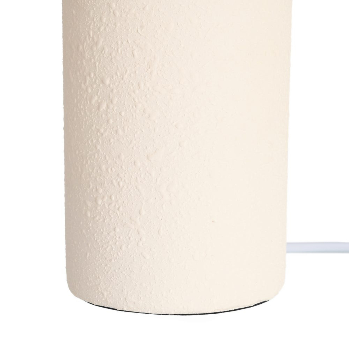 Veioză din ceramică crem cu abajur dublu texturat tip ratan [4]