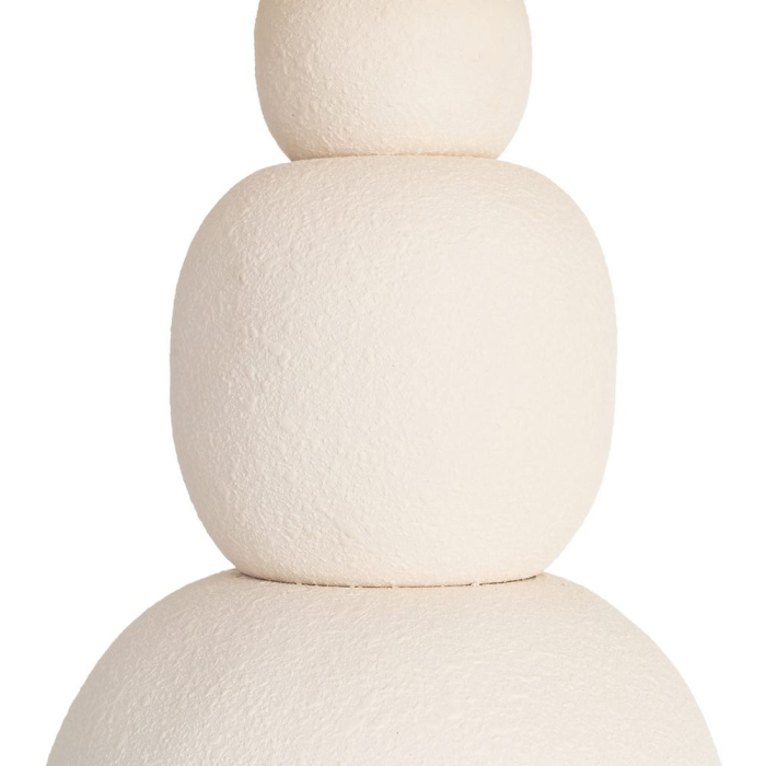 Veioză din ceramică crem cu bază rotunjită și abajur texturat [4]