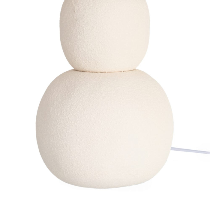 Veioză din ceramică crem cu bază rotunjită și abajur texturat [5]