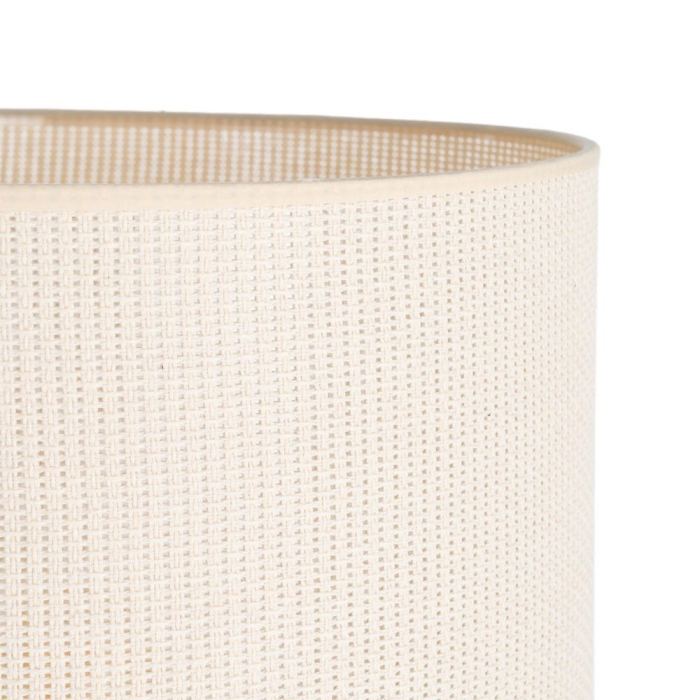 Veioză din ceramică crem cu bază sculpturală și abajur textil [3]