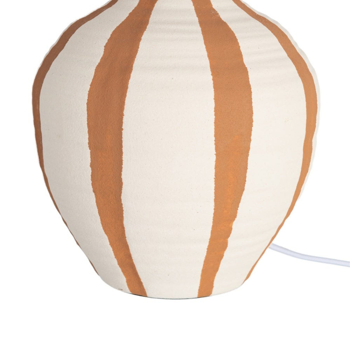 Veioză din ceramică cu dungi decorative și abajur textil [4]