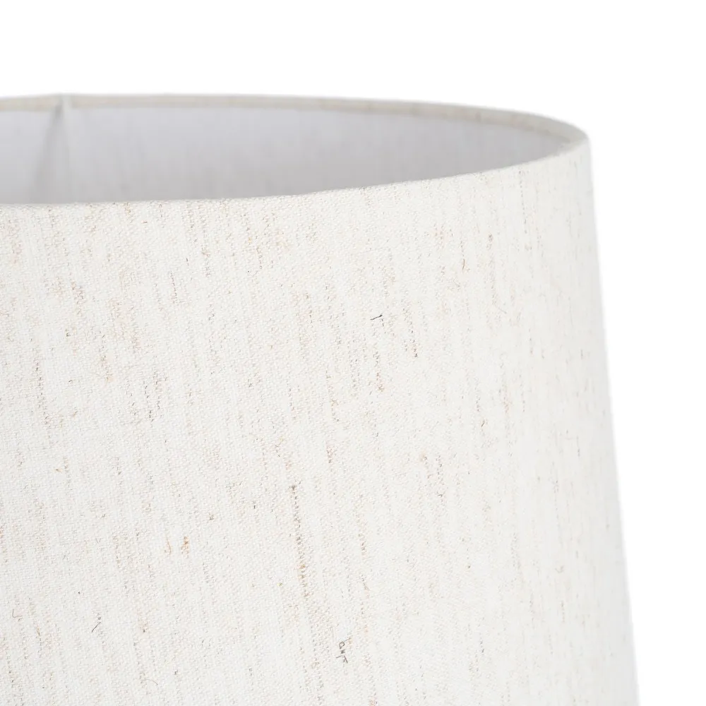 Veioză din ceramică cu dungi decorative și abajur textil generos [2]