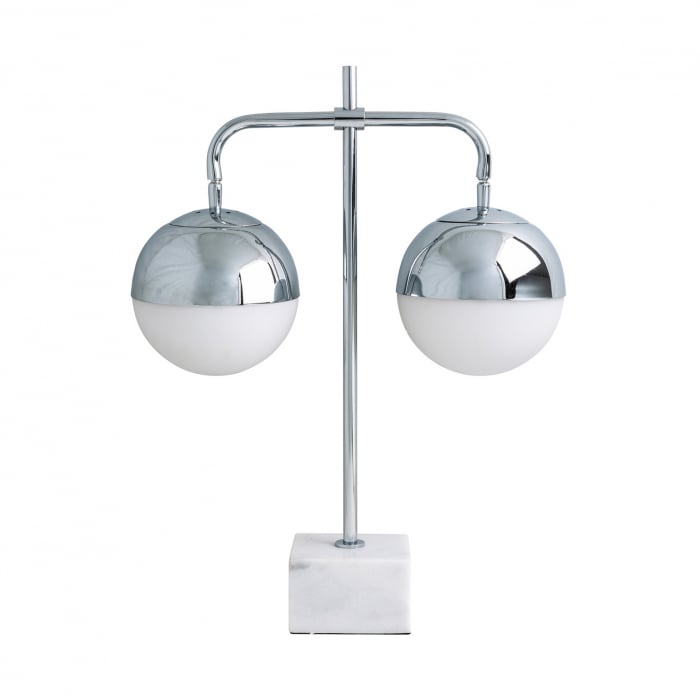 Veioza Art Deco metal alb argintiu|Veioza elegante [1]