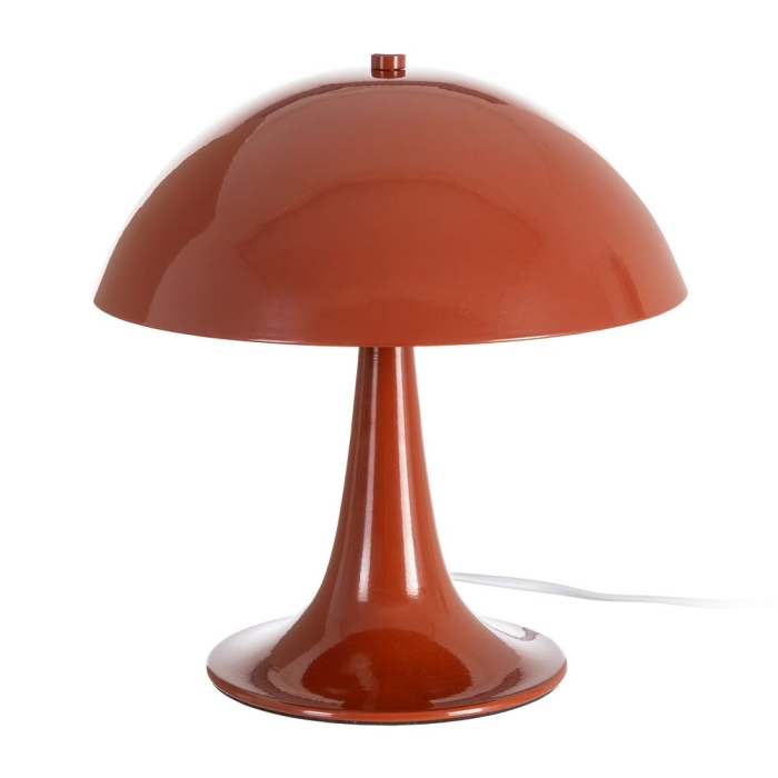 Veioză din metal cărămiziu cu abajur în formă de ciupercă – fotografie produs principal [1]