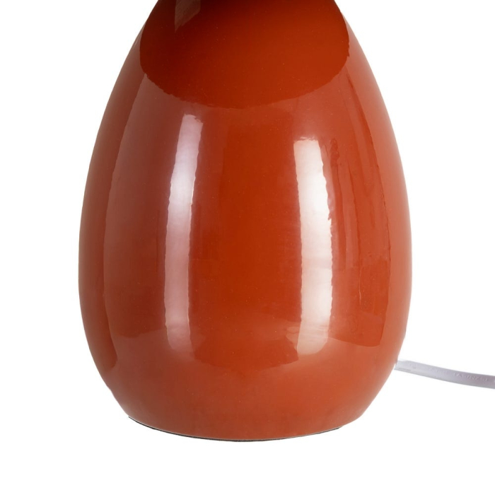 Veioză din metal cărămiziu cu bază ovală și abajur în formă de ciupercă – fotografie produs principal [4]