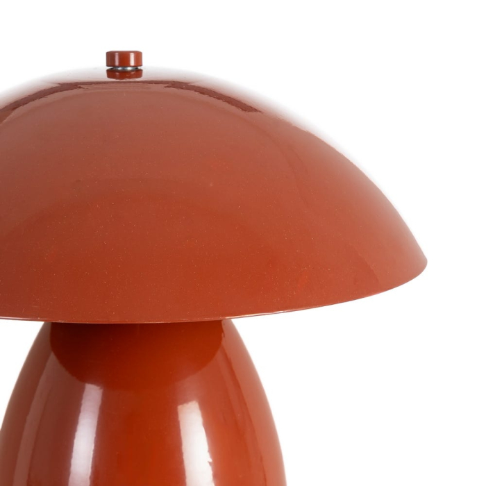 Veioză din metal cărămiziu cu bază ovală și abajur în formă de ciupercă – fotografie produs principal [2]