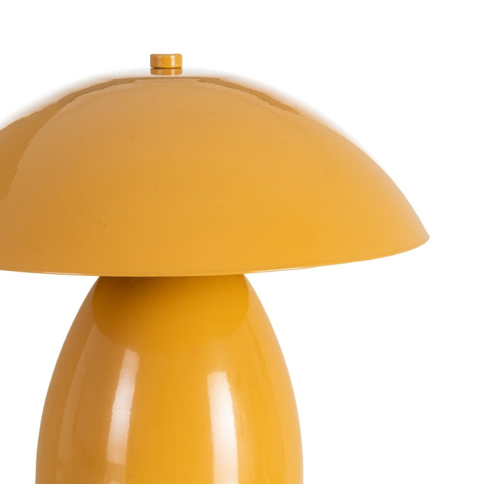 Veioză din metal muștar cu bază ovală și abajur în formă de ciupercă – fotografie produs principal [2]