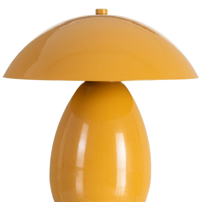 Veioză din metal muștar cu bază ovală și abajur în formă de ciupercă – fotografie produs principal [3]