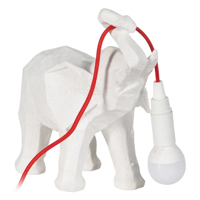 Veioza Elefant Alb, Polirasina - creativdeco.ro [1]