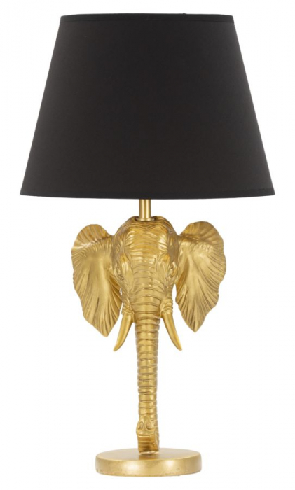 Veioza Elefant, tasina/textil/metal, negru/auriu, Mauro Ferretti [1]