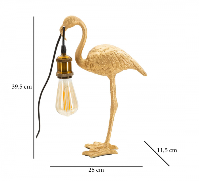 Veioza Flamingo, rasina, auriu, Mauro Ferretti [9]