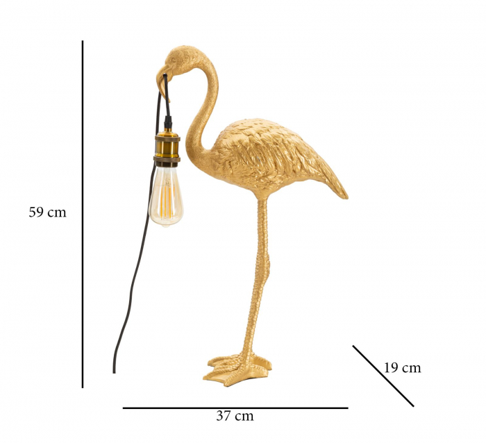 Veioza Flamingo, rasina, auriu, Mauro Ferretti [9]