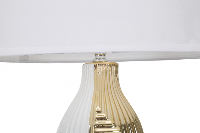 Veioza Glam Line, ceramica/metal/textil, auriu/alb, Mauro Ferretti [2]
