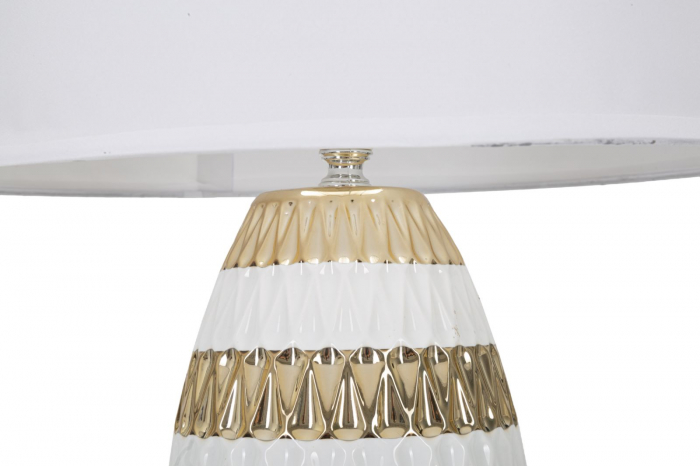 Veioza Glam Mix, ceramica/metal/textil, auriu/alb, Mauro Ferretti [2]