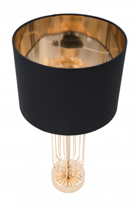 Veioza Glam Towy, fier auriu/abajur negru [3]
