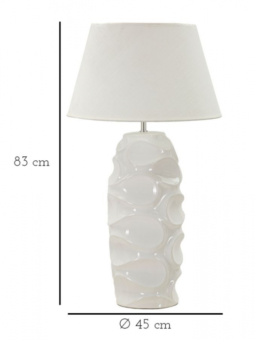 Veioza ceramica alba inalta CreativDeco [6]