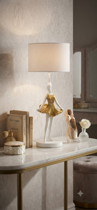 Veioza Balerina, Rasina, Alb Auriu - creativdeco.ro [8]