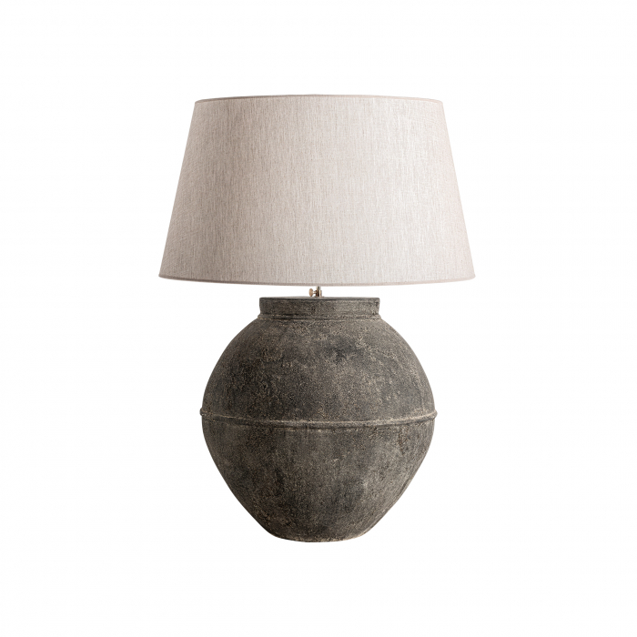 Veioza inalta vintage teracota alb negru|Veioze decorative rustice [1]