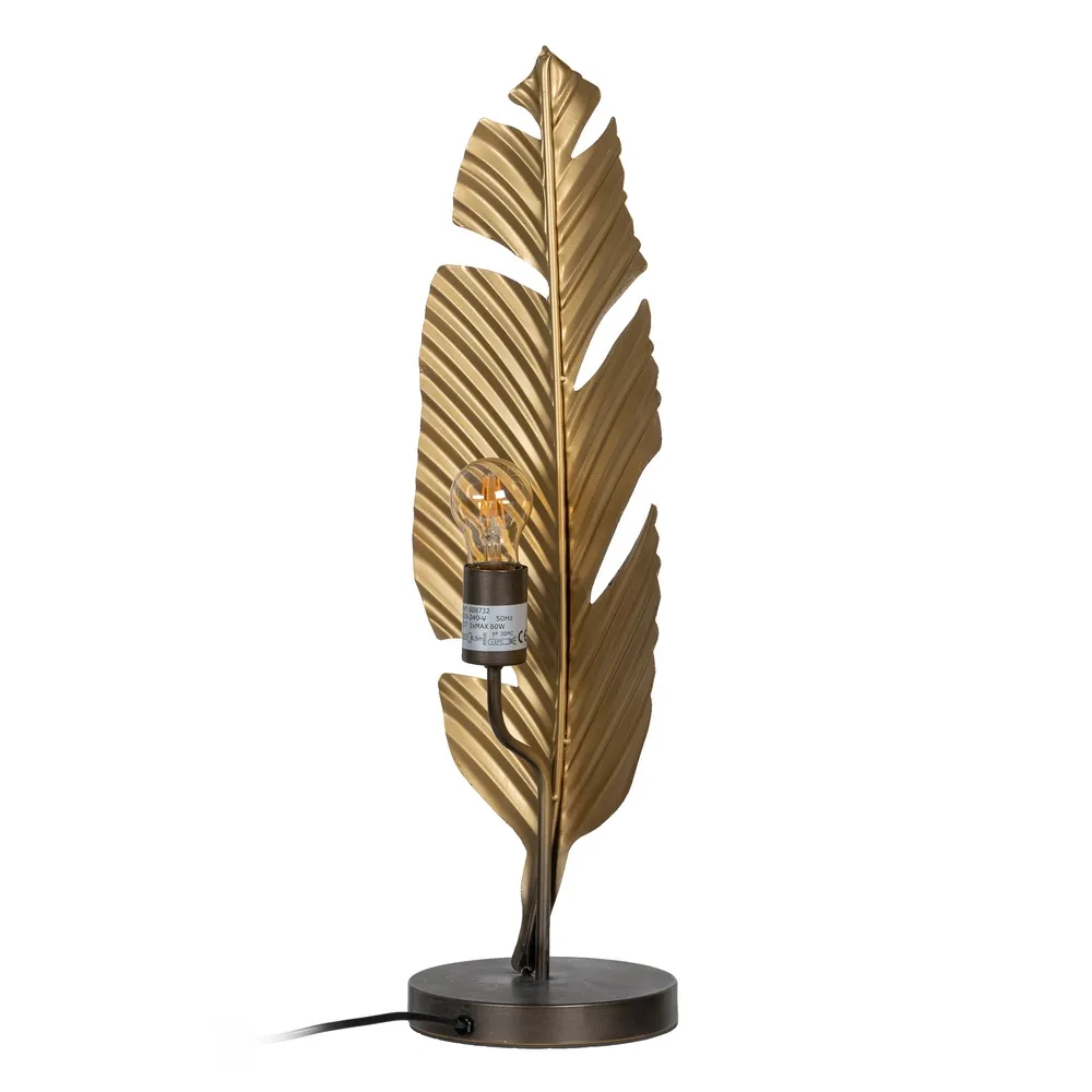 Veioza Leave, Metal, Negru Auriu - creativdeco.ro [3]