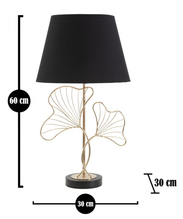 Veioza Leaves, metal/textil, negru/auriu, Mauro Ferretti [5]