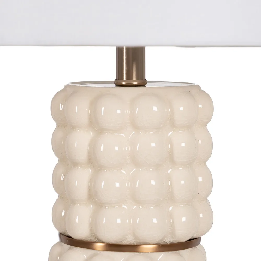 Veioza Living de Design Alb-Auriu din Ceramică și Metal - creativdeco.ro [4]