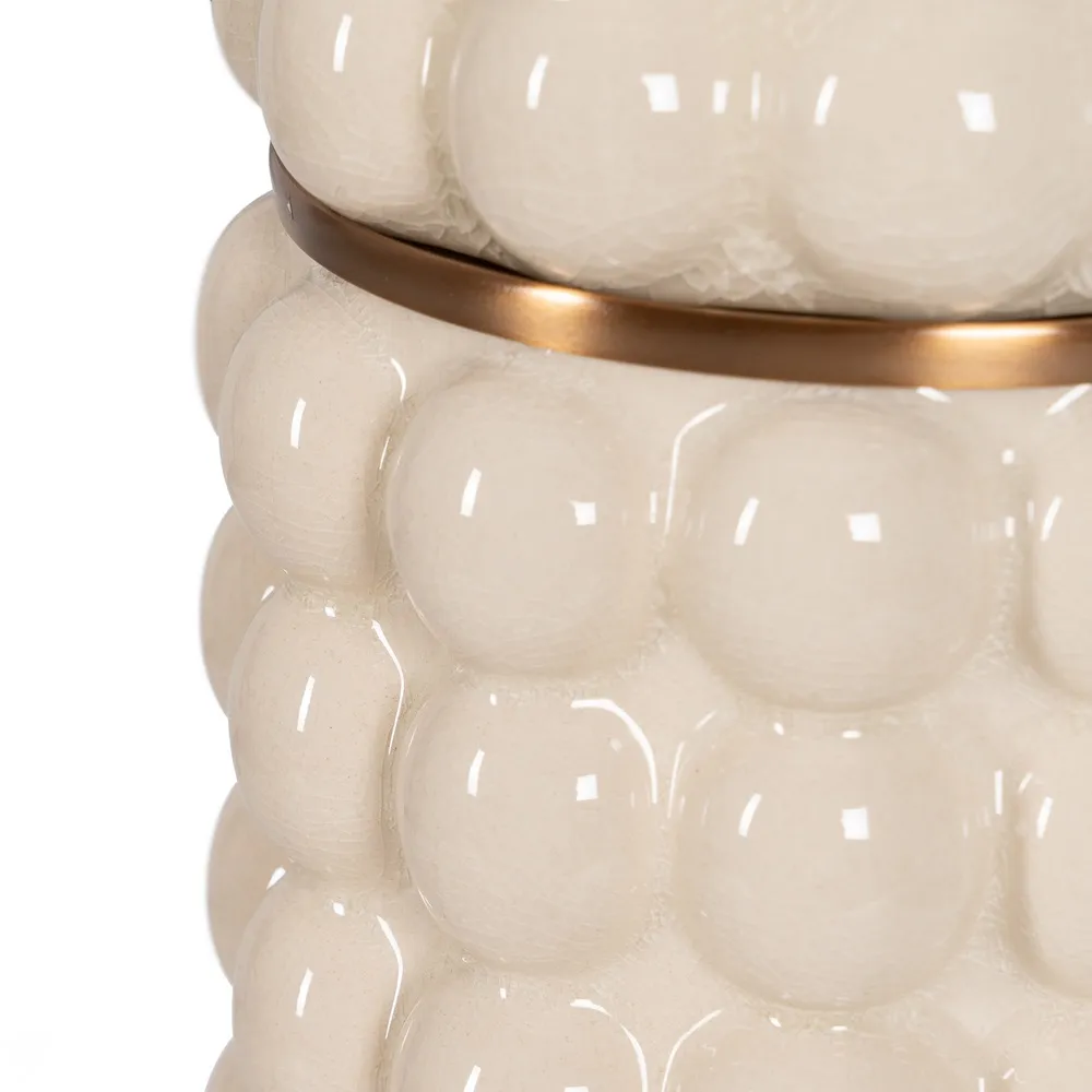 Veioza Living de Design Alb-Auriu din Ceramică și Metal - creativdeco.ro [8]