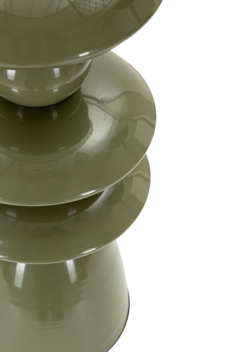 Lampă de masă din metal verde cu abajur decupat [3]