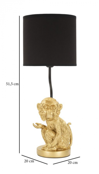 Veioza Monkey, rasina/textil/metal, auriu/negru, Mauro Ferretti [6]