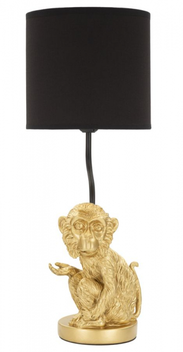 Veioza Monkey, rasina/textil/metal, auriu/negru, Mauro Ferretti [1]
