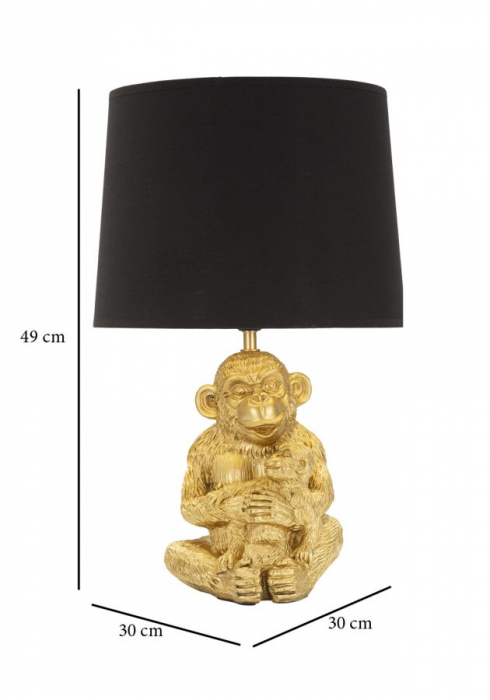 Veioza Monkey, rasina/textil/metal, auriu/negru, Mauro Ferretti [6]