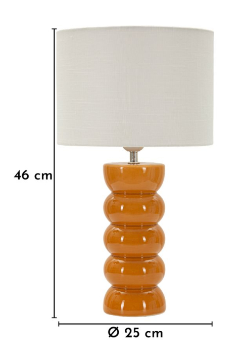 Veioză mustar bază rotunjită abajur alb [6]