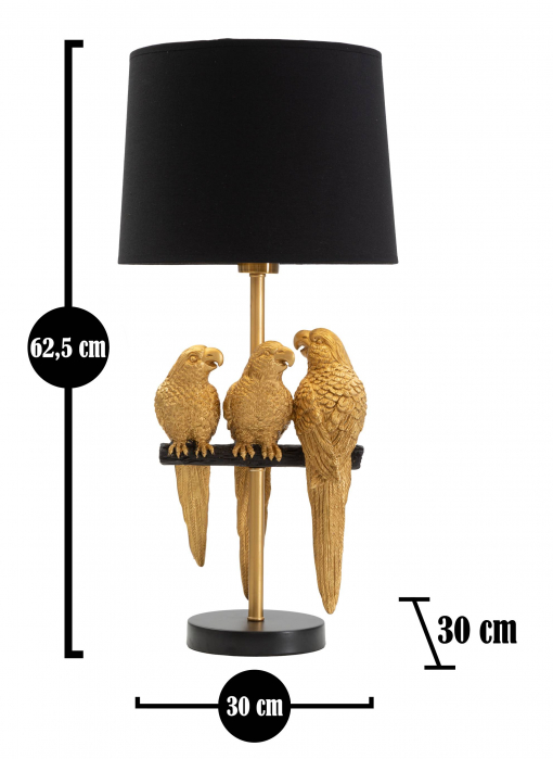 Veioza Papagali, auriu negru [6]