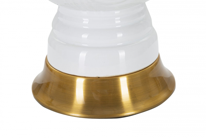 Veioza ceramica alba | Lampa de masa motiv sah CreativDeco [4]