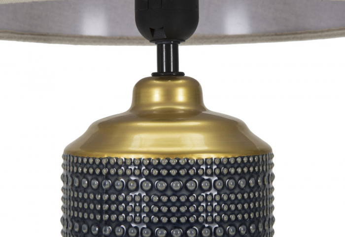 Veioza Point Dark, negru/auriu/bej, ceramica/metal/textil, Mauro Ferretti [2]