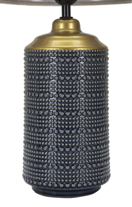Veioza Point Dark, negru/auriu/bej, ceramica/metal/textil, Mauro Ferretti [3]