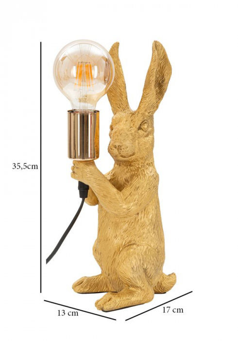 Veioza Rabbit, rasina, auriu, creativdeco.ro [6]