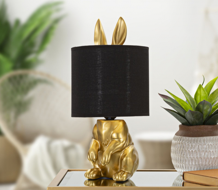 Veioza Rabbit, rasina, auriu negru [2]
