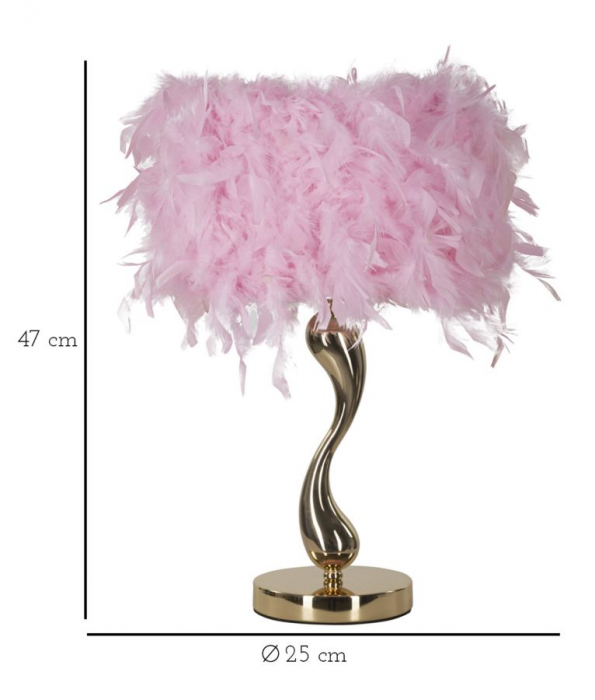 Veioza Pene Roz CreativDeco - Lampa de Masa pentru Camera Fetelor [6]