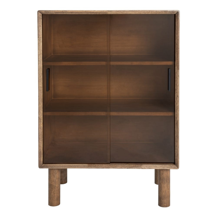 Vitrina din lemn maro cu usi din sticla securizata [5]