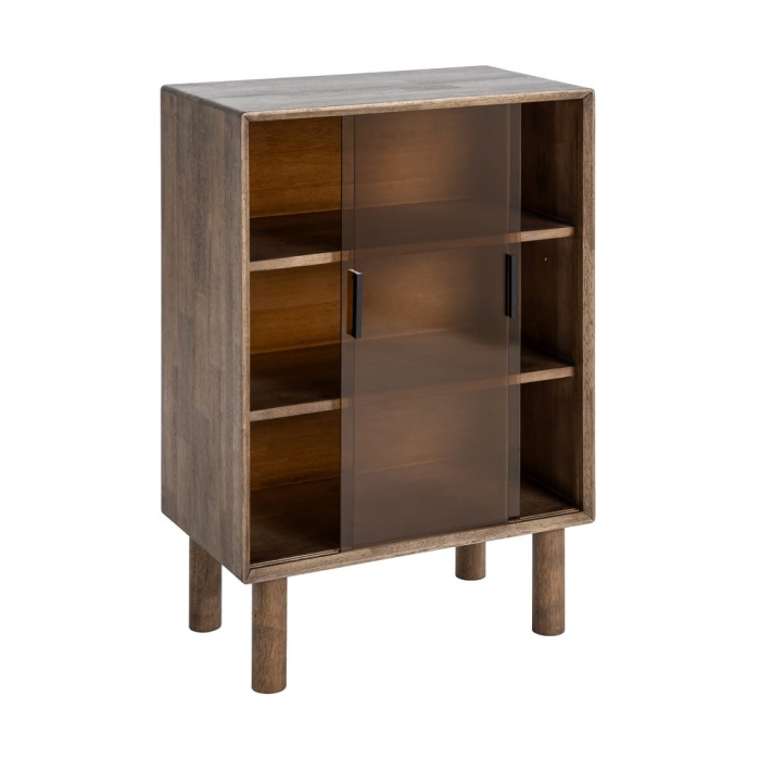 Vitrina din lemn maro cu usi din sticla securizata [4]