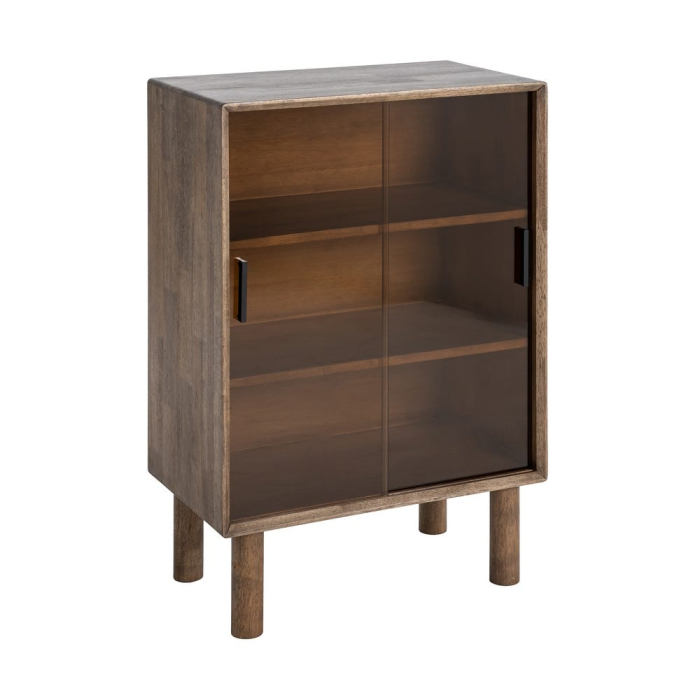 Vitrina din lemn maro cu usi din sticla securizata [3]