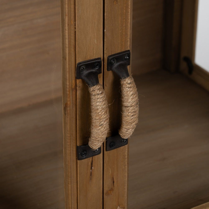 Vitrină lemn de brad uși sticlă sertar [8]