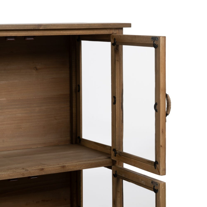 Vitrină lemn de brad uși sticlă sertar [6]