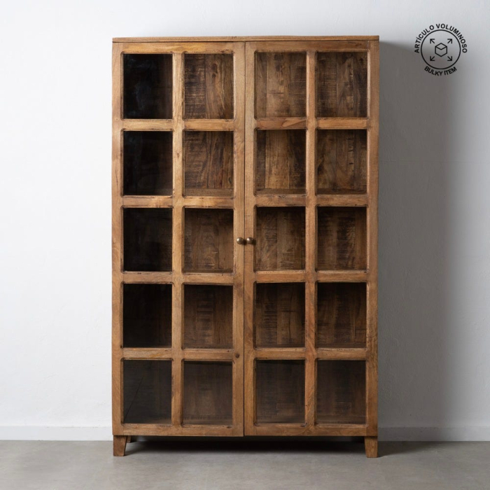 Vitrină lemn de mango rustică sticlă [1]