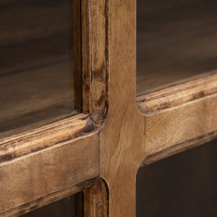 Vitrină lemn de mango rustică sticlă [9]