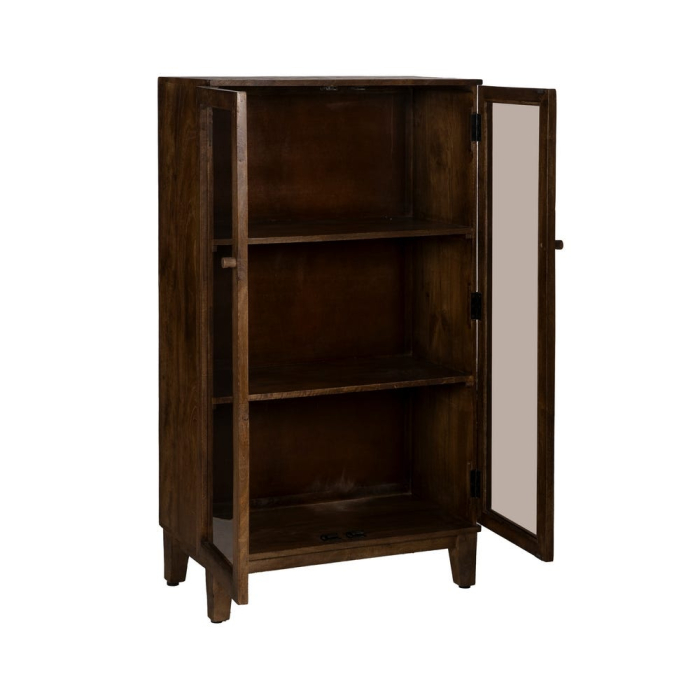 Vitrină mango maro uși sticlă compactă [3]